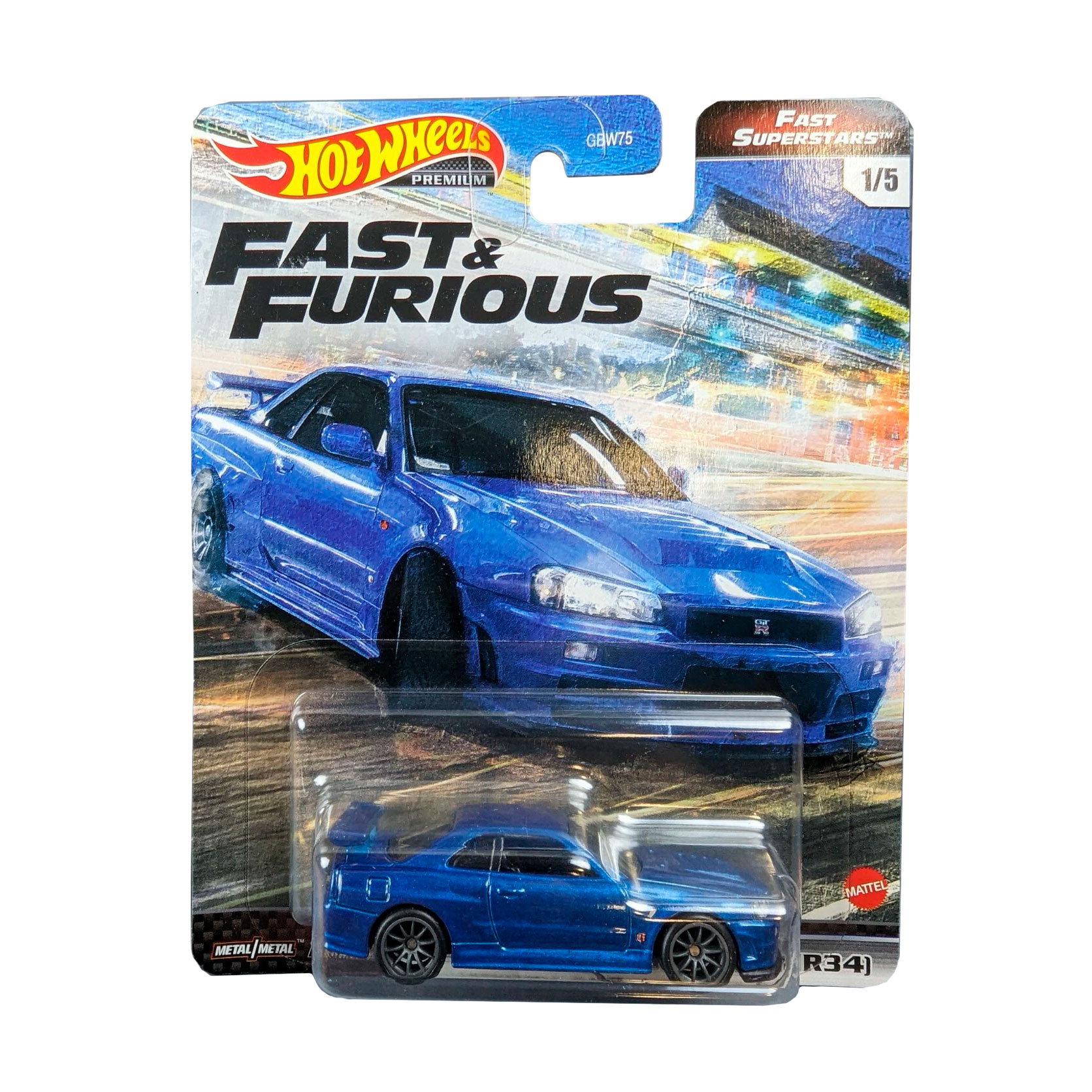 NISSAN SKYLINE R34 - HOT WHEELS PREMIUM - Brian - FAST AND FURIOUS – Rápidos y Furiosos · imagen 1