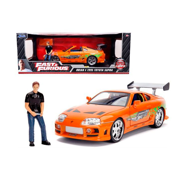 TOYOTA SUPRA MK4 + Brian O’Conner - Rápidos y Furiosos 1/18 · imagen 1